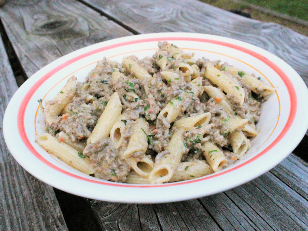 Penne con spinaci e gorgonzola (Penne met spinazie en gorgonzola)