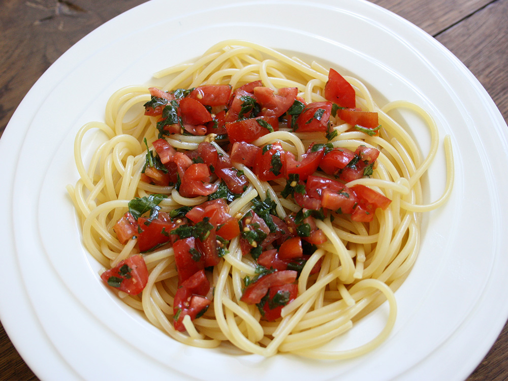 Penne con spinaci e gorgonzola (Penne met spinazie en gorgonzola)